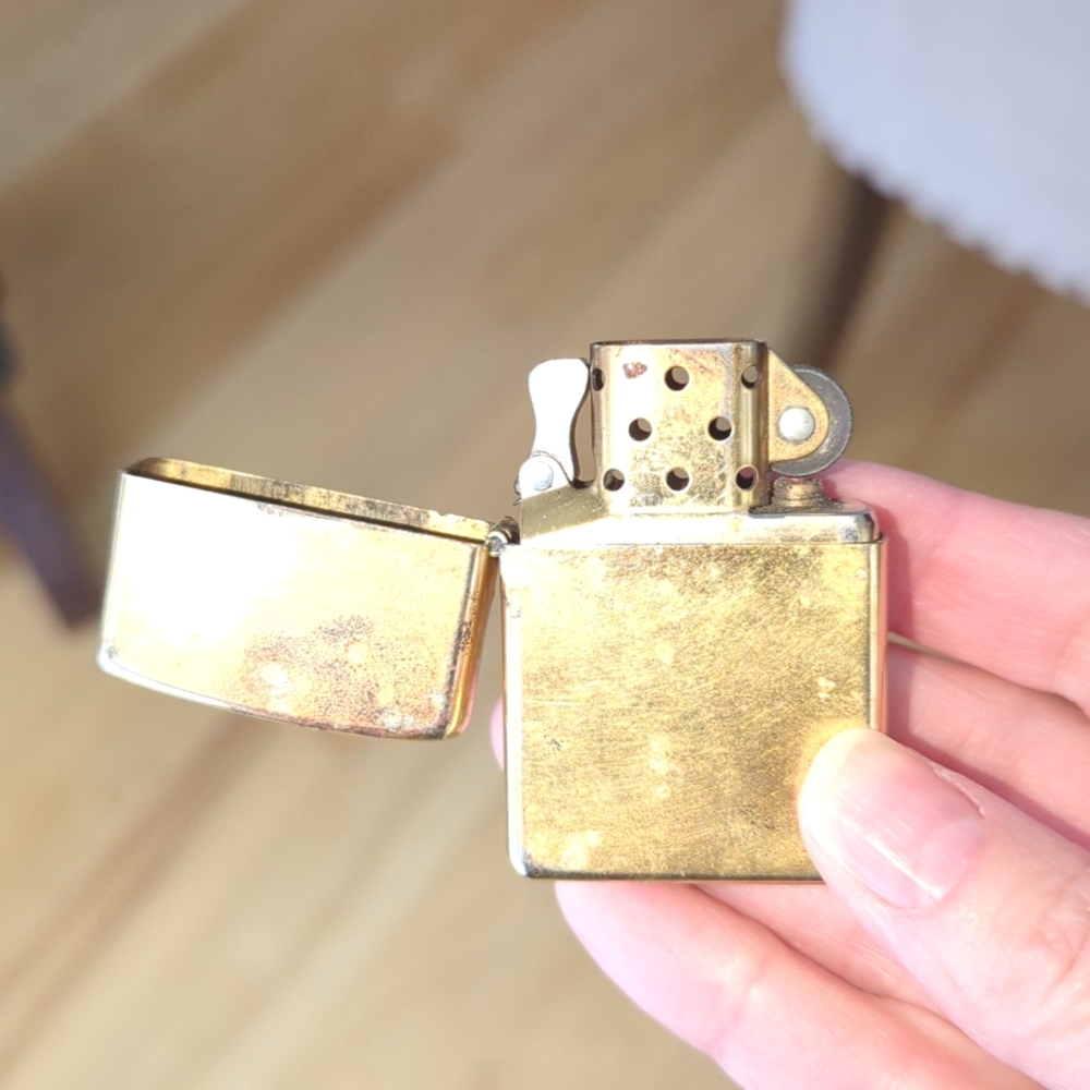 Zippo Gold Metal Lighter, Bradford, PA Made in USA